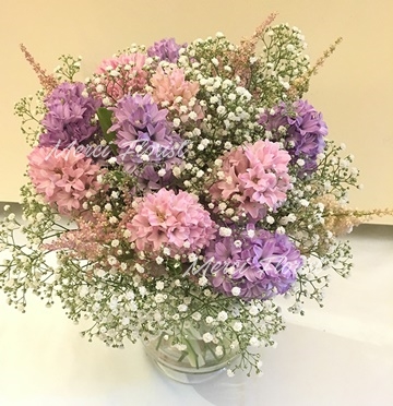 **HC PPPN03** Pink Purple Hyacinthus Round Bridal Bouquet