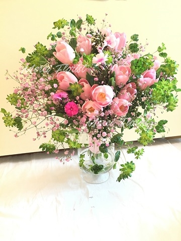 **TP PN05** Pink Tulip Bridal Bouquet