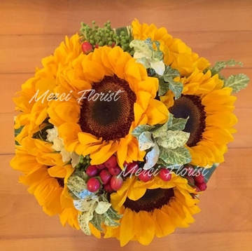 **SF OR02** Sunflower Round Bridal Bouquet